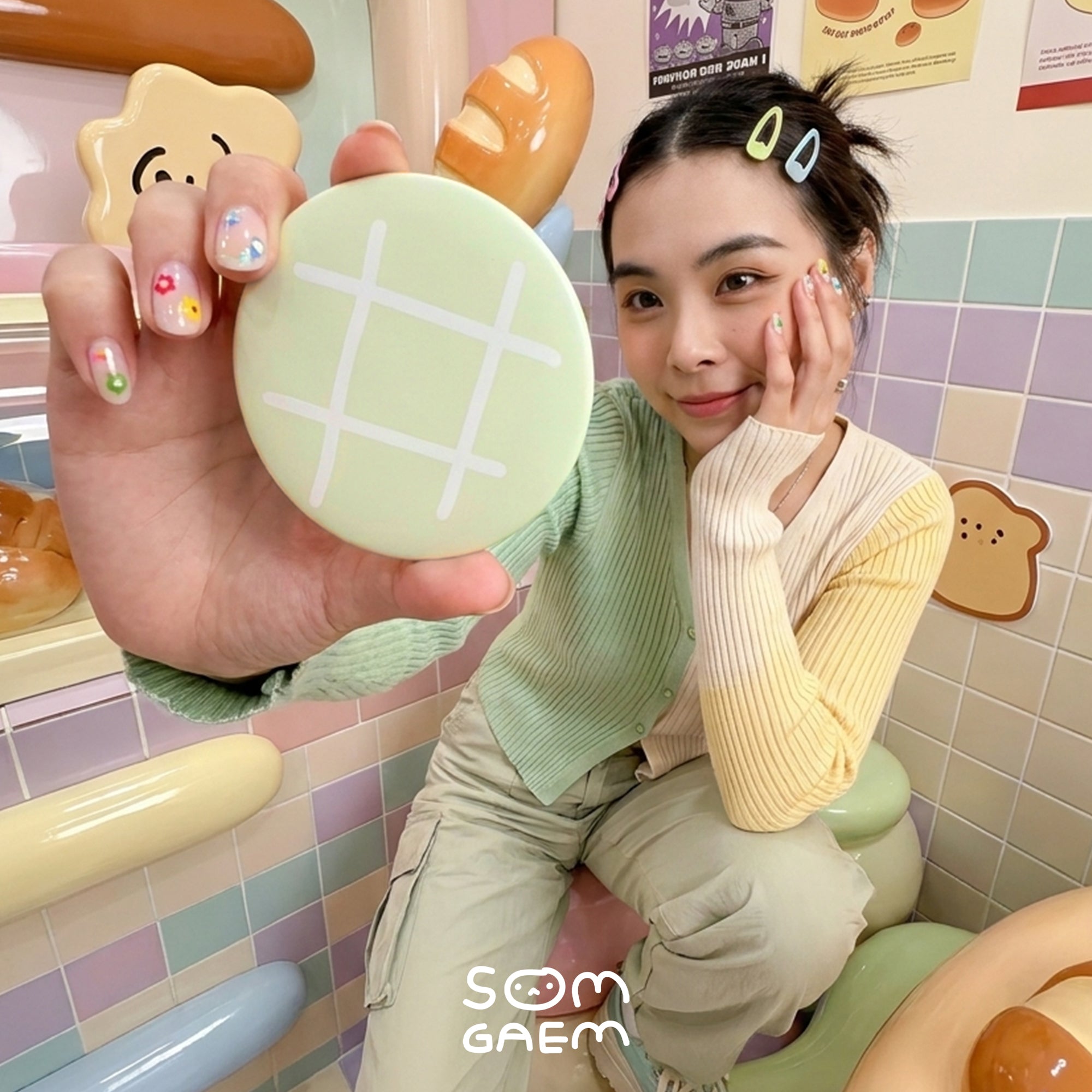 Melon Pan Pocket Mirror